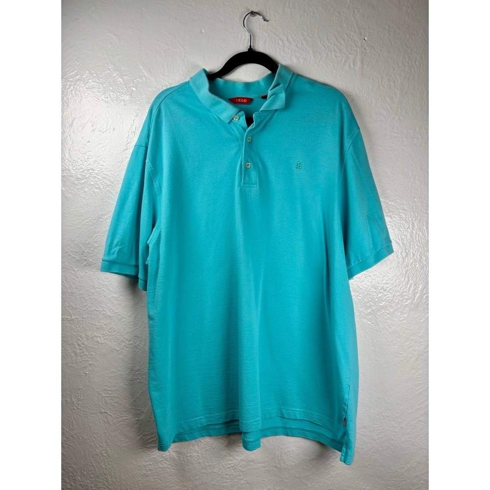 Lot of 2 IZOD Mens 2XLT Polo Shirts Turquoise Navy Golf Weekend Dad Athleisure - Picture 8 of 16